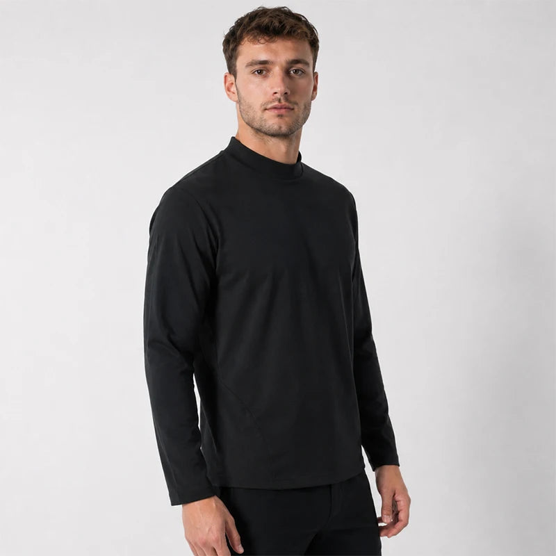 SBWL Fashion Winter/Autumn Men's High-Quality New Outdoor Sports Long-Sleeved T-Shirt Simple Style Warm Round Neck Tops