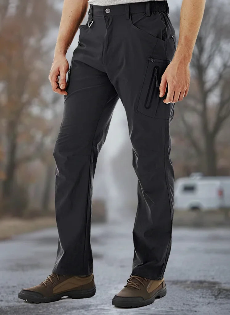 TACVASEN Lightweight Hiking Work Trousers Mens Fishing Pants Outdoor Nylon Quick Dry Pockets Cargo Pants Casual Work Trousers