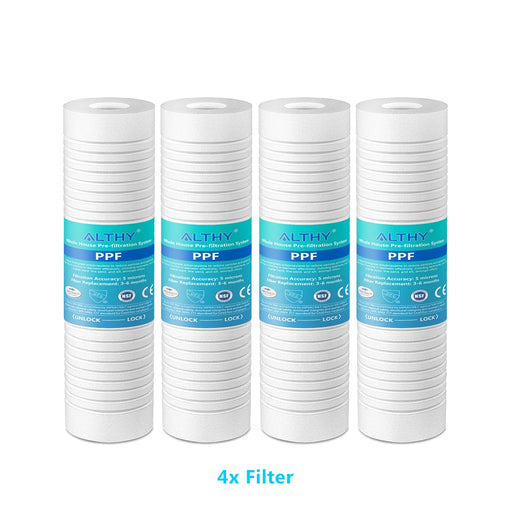 10" 5 Micron Polypropylene Replacement Filter For Universal & ALTHY PRE-PP Whole House Sediment Water Filter System Prefilter