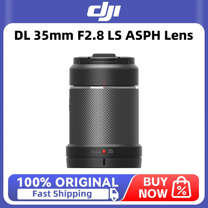 DJI DL 35mm F2.8 LS ASPH Lens  Specially made for aerial cinematography and natively compatible with DL mount