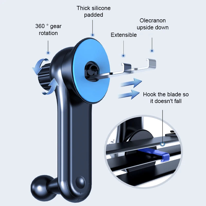 SEAMETAL Universal Car Phone Holder 360 Degree Rotatable Car Air Vent Phone Mount GPS Stand in Car for Iphone Xiaomi Huawei
