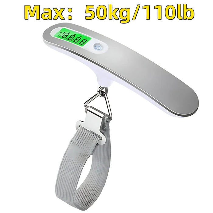 Portable Digital Hanging Scale T-shaped LCD Luggage Suitcase Baggage Weight Balance Travel Electronic Scale with Belt 50kg/110lb Type 1 50Kg 110lb