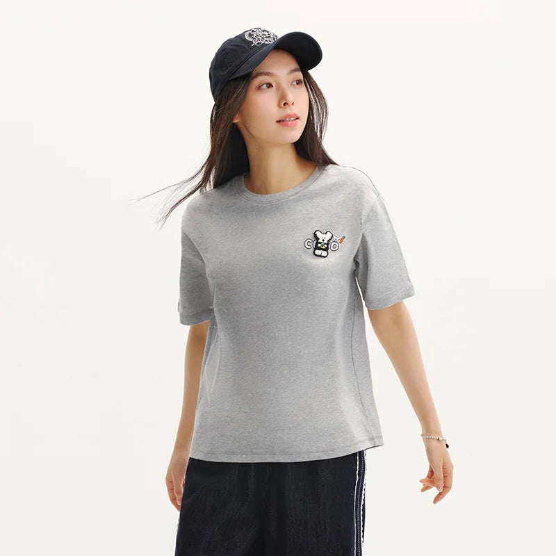 Semir Women Tshirt Cotton Embroidered Fashion Pattern Casual Versatile Top 2026 Summer Simple Style Daily Comfort Wear