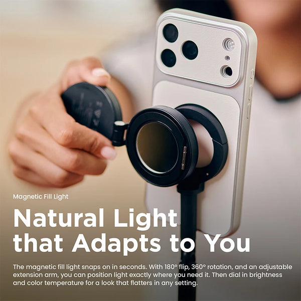 ឈុតជើងកាមេរ៉ាម៉ាញេទិក JOBY TelePod® Scout TP08 ជាមួយដំបង Selfie សម្រាប់ iPhone 17 16 15 14 ជើងកាមេរ៉ាអាចលៃតម្រូវមុំបាន