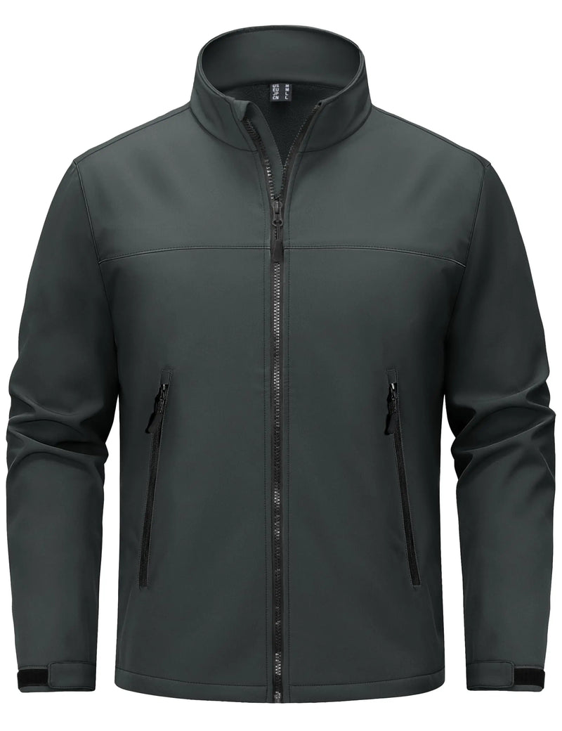 TACVASEN Men's Winter Lightweight Fleece Lined Tactical Softshell Jacket Waterproof Breathable Warm Outdoor Hiking Windbreaker