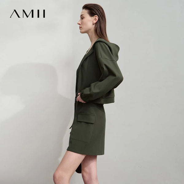AMII សំពត់សាមញ្ញសម្រាប់ស្ត្រីឆ្នាំ ២០២៥ រដូវស្លឹកឈើជ្រុះកីឡាខ្សែចងចង្កេះសំពត់កប្បាសប៉ាក់សំពត់ខ្លីសម្រាប់នារីការិយាល័យ 12543139