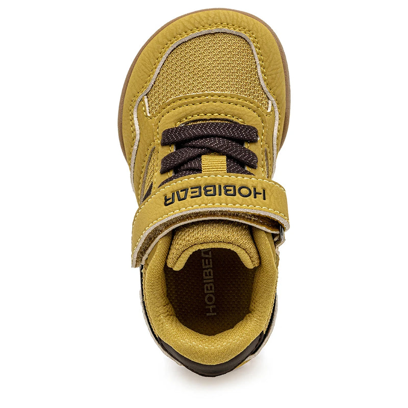 HOBIBEAR Toddler Kids Wide Width Sneakers Hook-Loop Walking Shoes Minimalist Artificial Leather Mesh Patchwork Sneaker