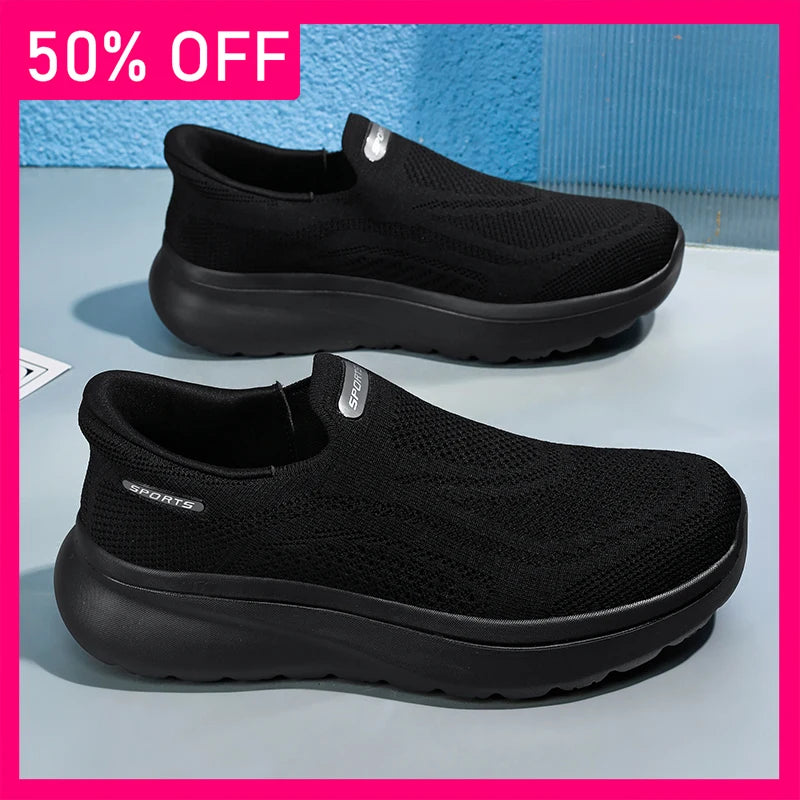 New Unisex Walking Shoes Trendy Mesh Breathable Outdoor Fitness Shoes Soft Sole Wear-resistant Anti Slip Comfort Tennis Shoes
