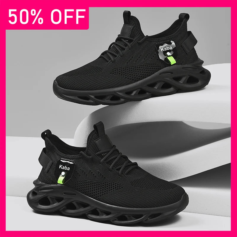 Men Sports Shoes Soft Sole Rebound Street Running Shoes New Fashionable Mesh Lightweight Breathable Walking Tennis Shoes for Men