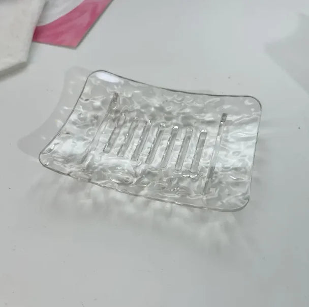 Glacier Pattern Self-Draining Soap Dish-Plastic Resin Bathroom Holder,Enhance bathroom decoration products，Decorative soap dish