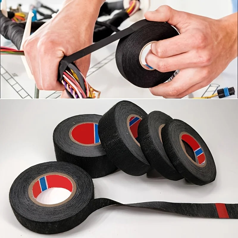2 Rolls High Temp vehicle Wiring Harness Tape, Flame Retardant Insulation Tape for Engine Exhaust Circuit Repair. motorcycle