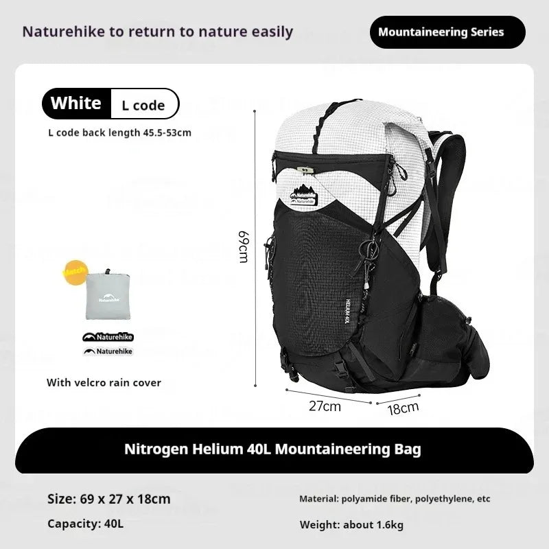 Naturehike 40L Ergonomic Camping Backpack Large Capacity Men's Hiking Backpack with Rain Cover Outdoor Travel Hiking Backpack