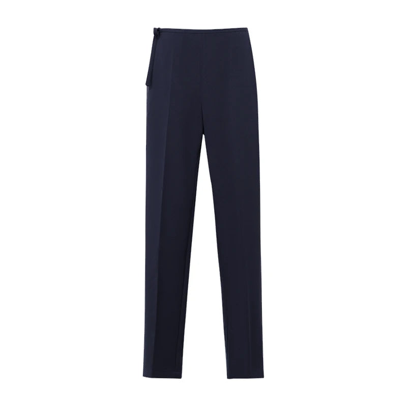 Amii Women's Tapered Pants 2026 Summer New Tie Waist Solid Color Trousers Office Versatile Ankle-Length Pants For Women 12622188