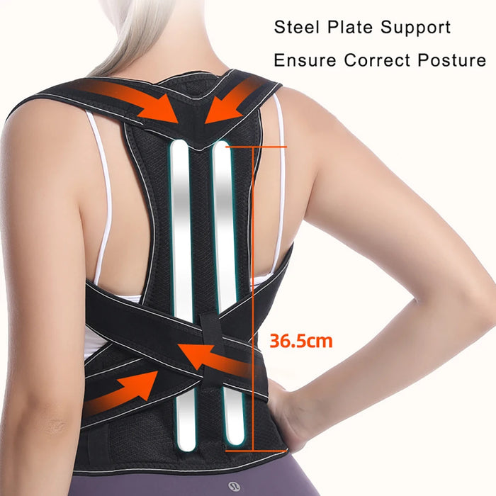 Men & Women Posture Corrector Stretcher Straightener for Upper and Lower Back Lumbar Support Pain Relief Adjustable Waist Brace