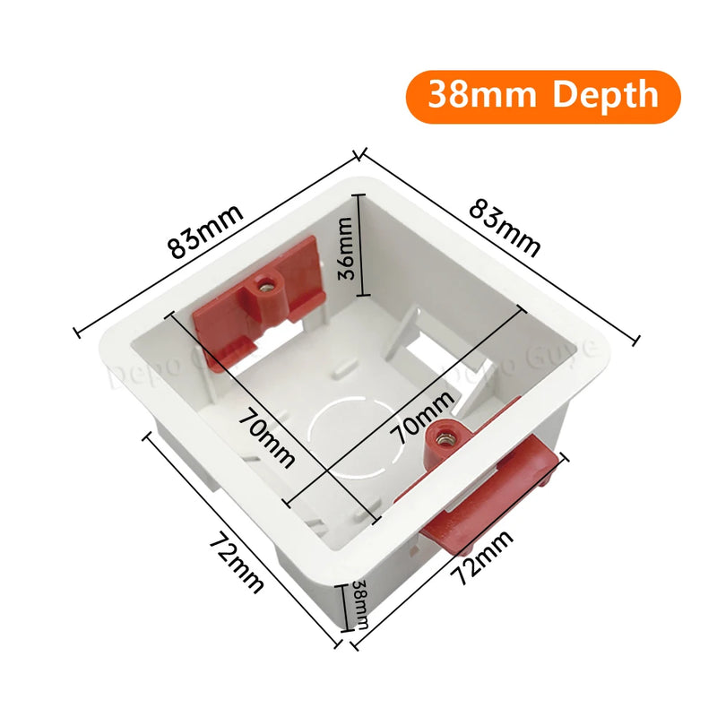 86 Type Switch Mounting Box Cassette Flame Retardant Plastic PVC Junction Back Box Universal White Electrical Concealed Box