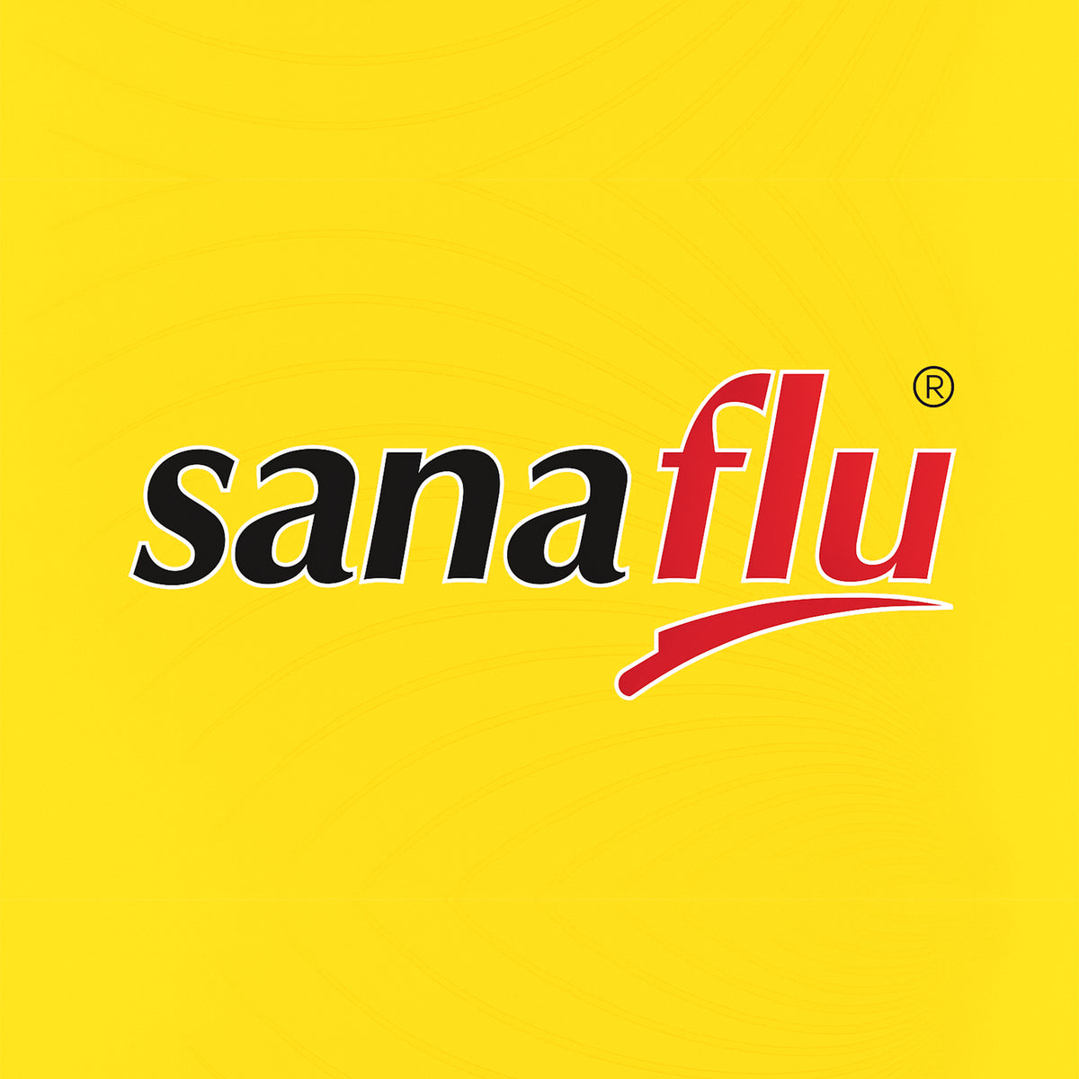 Sanaflu logo on a yellow background