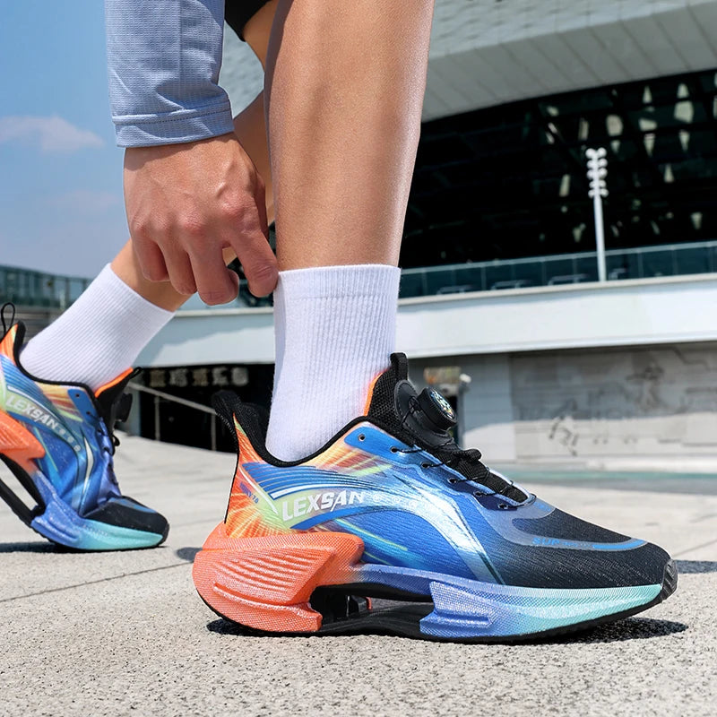 Parent-child high-quality sports shoes four season soft sole anti-slip racing running shoe men's light breathable speed sneakers