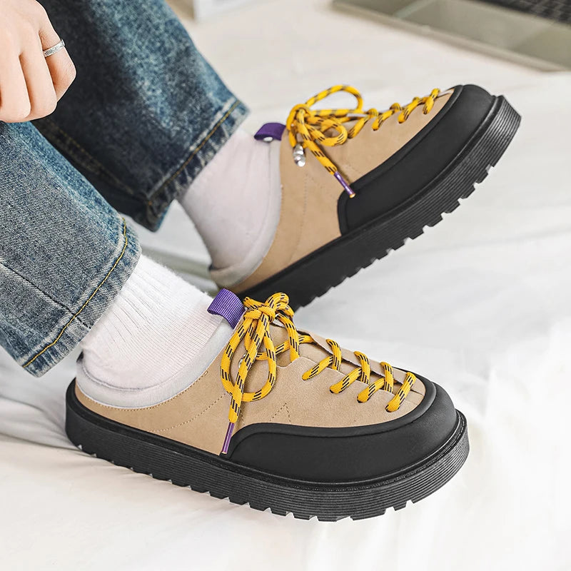 Men's Hiking Outdoor Casual Shoes Summer Soft Sole Anti-Slip City Walking Shoes Fashion Youth Comfort Sports Slip-On Slippers