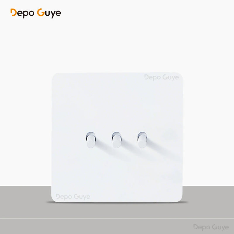 Toggle Switch White Stainless Steel Panel Retro Lever Switch AC110-250V 1 2 3 4Gang 2Way Wall light Switch Dual EU/France Socket