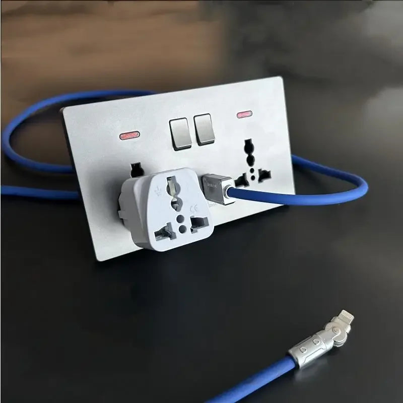 Black Universal Smart 3.1A USB C Wall Socket,UK Type-C 18W Fast Charging Plug Adapter Outlet,Dual Socket with Power Indicator