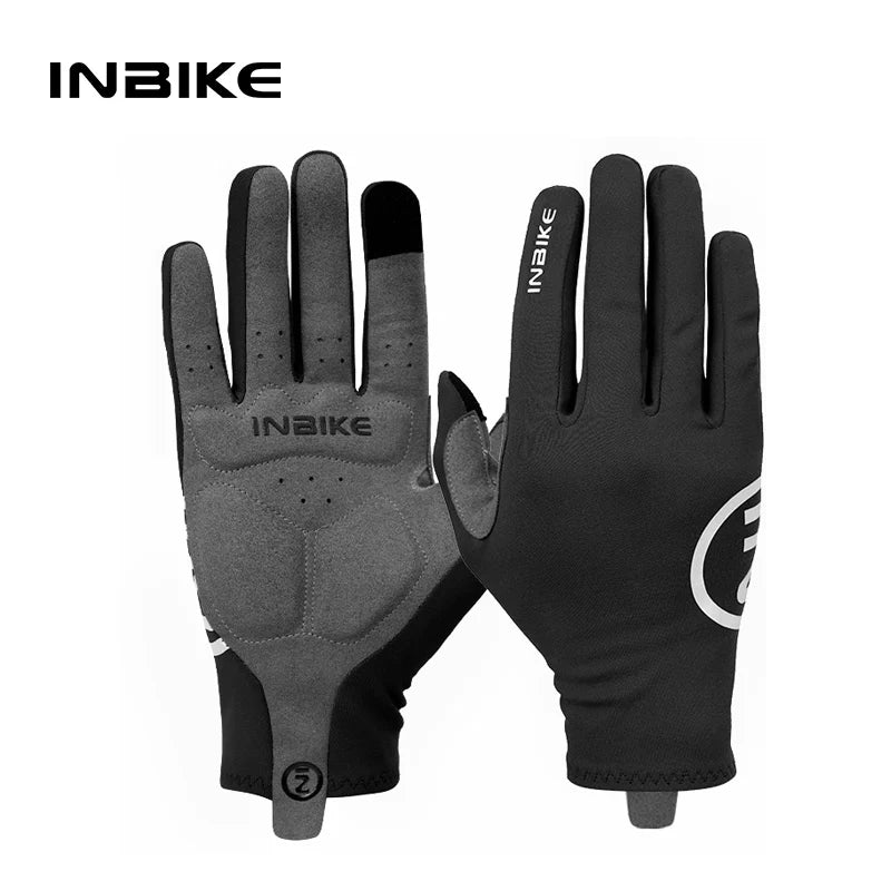 INBIKE Winter Cycling Gloves for Men Thermal Fleece Road Bike Gloves Full Finger MTB Cycling Gloves Touchscreen Bike Accessories