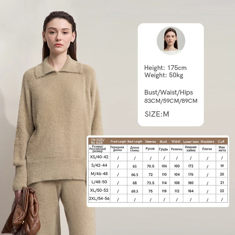 AMII Women's Sweater 2026 Autumn New Minimalist Loose Tops For Woman Pullover Long Sleeve Solid Versatile Ladies Clothes12553047