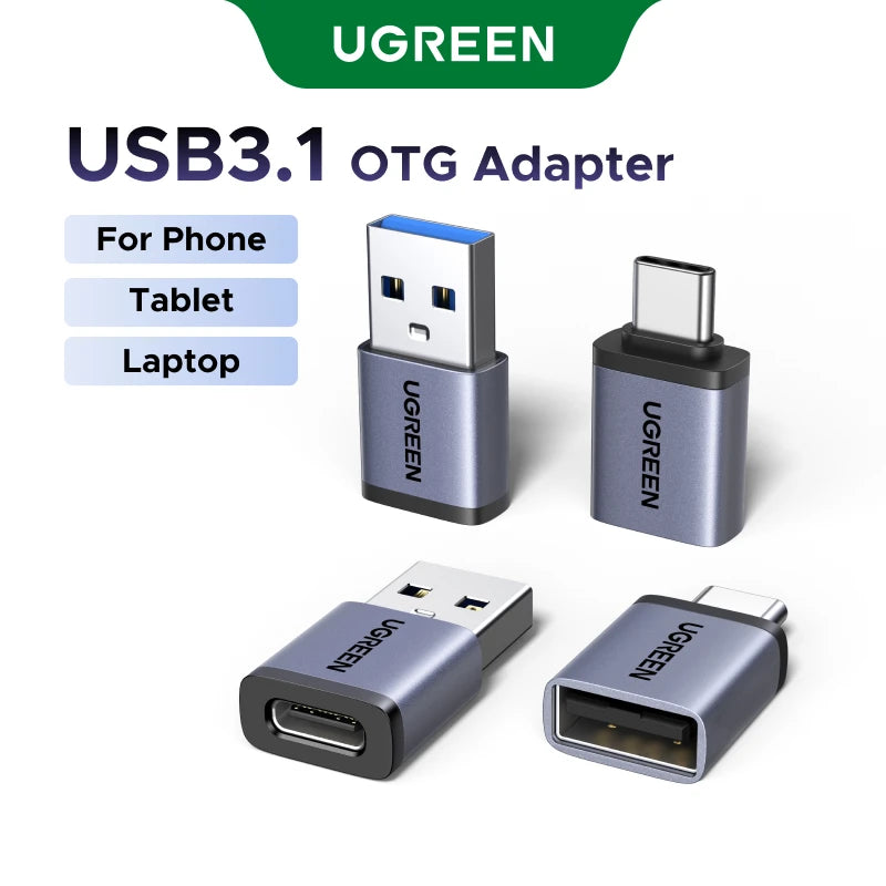 UGREEN USB 3.1 OTG Adapter USB A Male to USB C Female Cable Converters 4 Pack For Macbook Samsung S10 Huawei USB To Type-c OTG