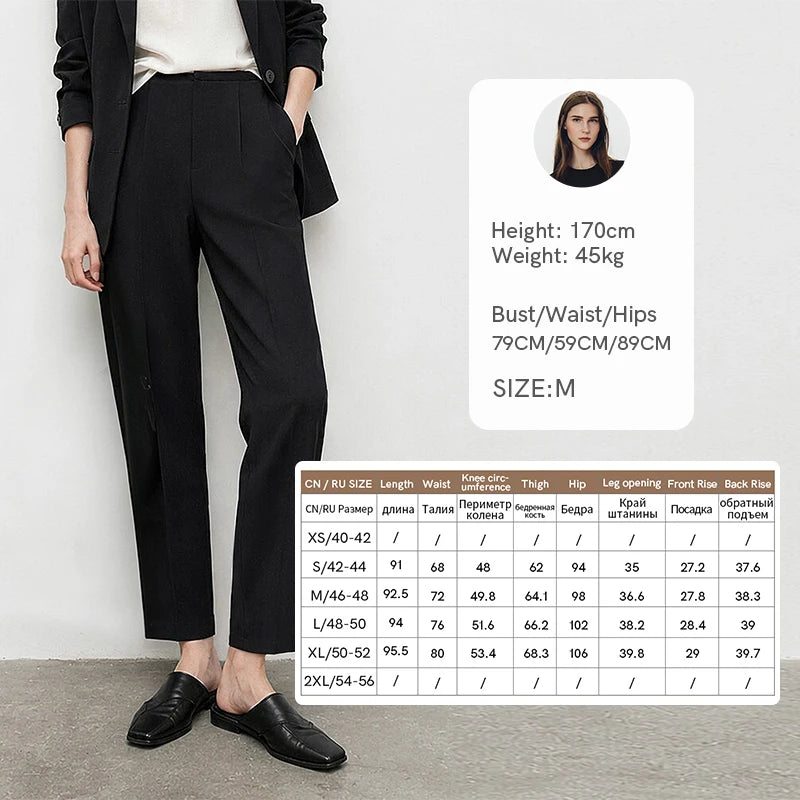 Amii Women's Pants 2026 Autumn New Wrinkle-Free Casual Tapered Trousers Office Lady Versatile Tailored Fit Women Pants 12613005
