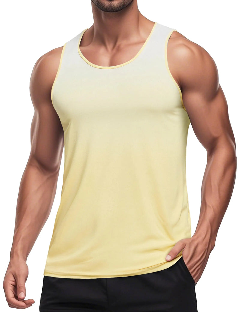 TACVASEN Men's Summer UPF 80+ Quick Dry Muscle Tank Tops Colorful Workout Stretchy Sleeveless Shirts Gym Athletic Swim Tee Tops