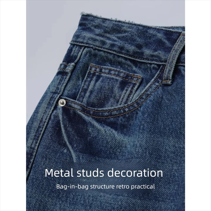 Amii Vintage Flared Jeans High Waist Slimming Denim Pants for Women 100% Cotton Autumn 2026  Loose Fit Casual Trousers 12643041