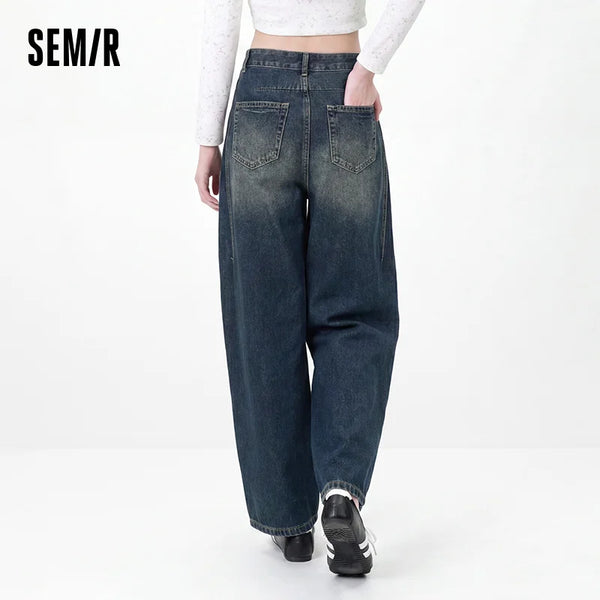 ខោខូវប៊យ Semir សម្រាប់នារី ខោខូវប៊យជើងវែង រលុង សម្អាតបានច្រើនស្រទាប់ រដូវស្លឹកឈើជ្រុះ ឆ្នាំ២០២៦ ខោខូវប៊យបែប Street Style ស្លៀកប្រចាំថ្ងៃ