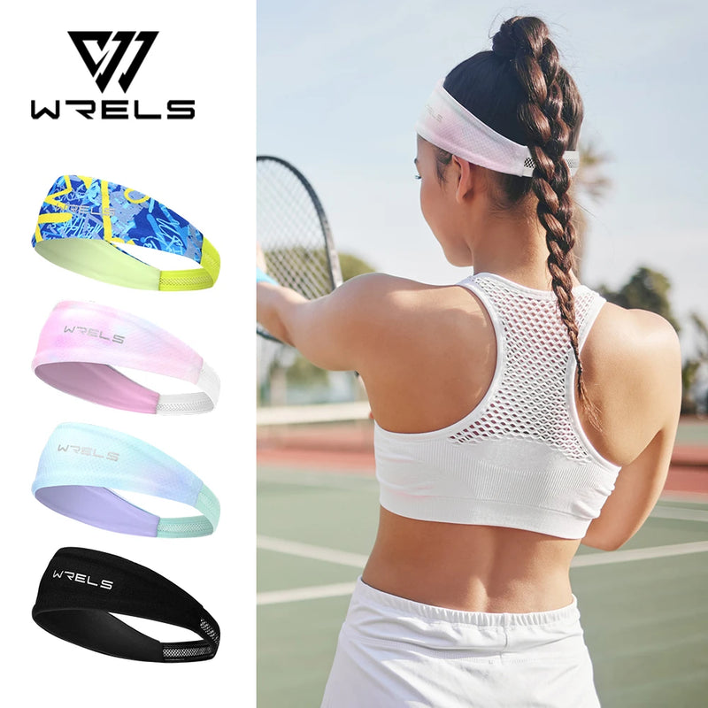 WRELS Breathable Sports Headband Sweatband Hair Band Running Cycling Jog Tennis Yoga Gym Sports Workout Hair Accessories
