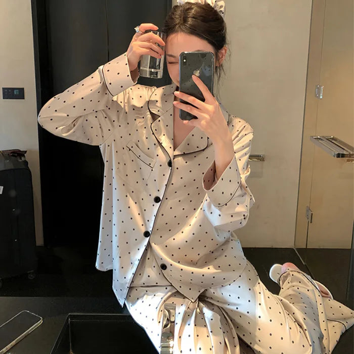 2 Piece Set Pijama Women's Pajamas Set Spring Autumn Long Sleeve Tops Trousers Sleepwear Women Night Clothes Pyjamas Lounge Wear