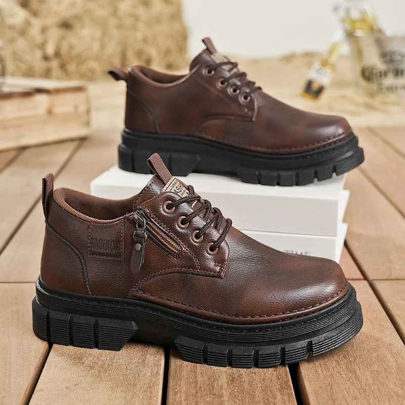 Men's Casual Shoes Four Season New Comfort Sports Outdoor Work Shoes Fashion Joker Youth Tide Shoes Business Party Leather Shoes