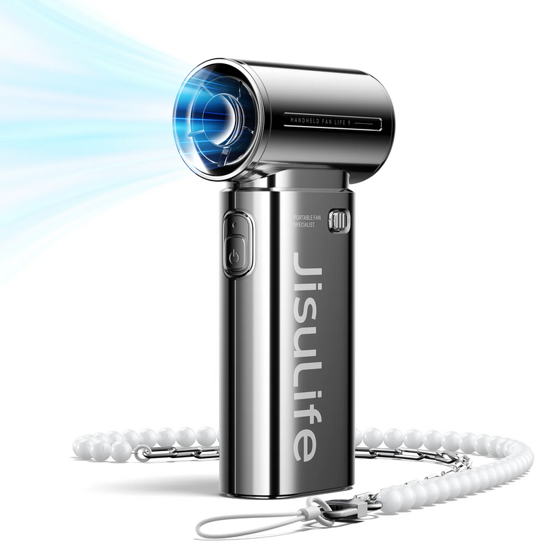 JISULIFE Portable Handheld Turbo Fan Life 9 Electroplate Plus Fashionable 5000mAh High-performance Strong wind Fashion Item