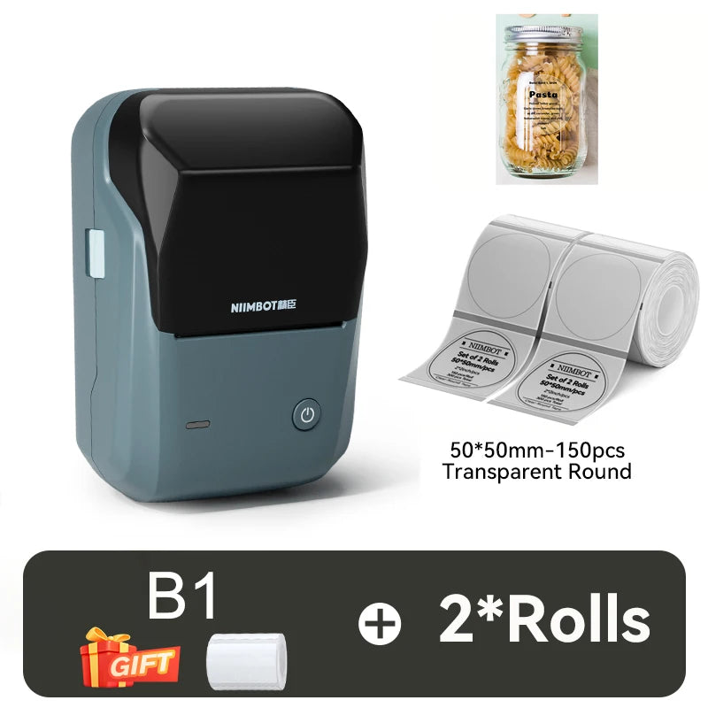 Niimbot B1 Thermal Printer Self-adhesive Food Stickers Bluetooth Label Maker Pocket Name Pirce Bacode Bussiness Labeling Machine