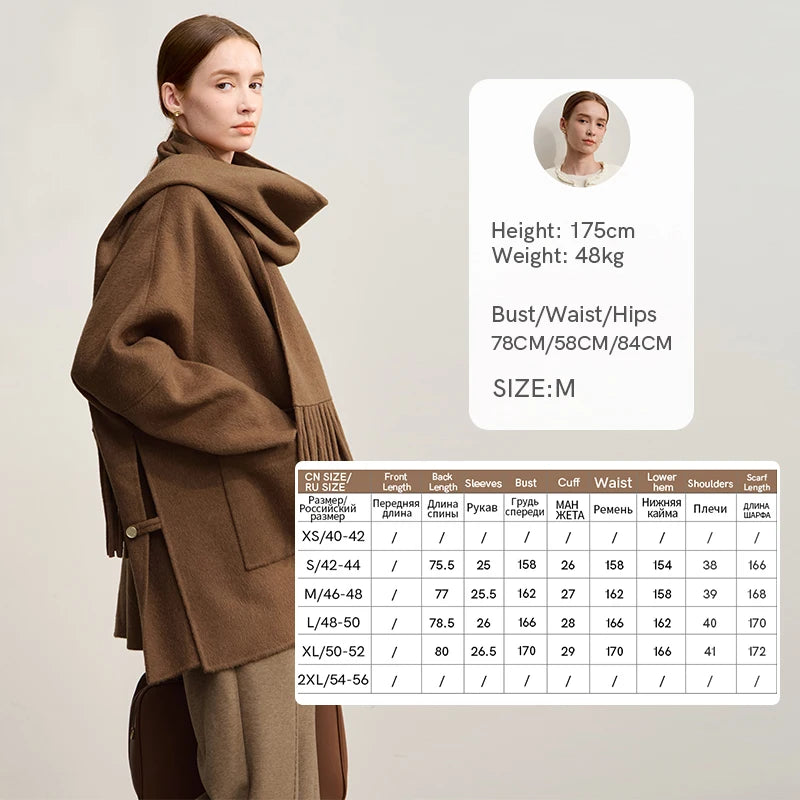 Amii Women's Coat 2026 Winter New Minimalism Loose Warm Women's Wool Coat O-Neck Long Sleeves Versatile Clothing Female 12554022