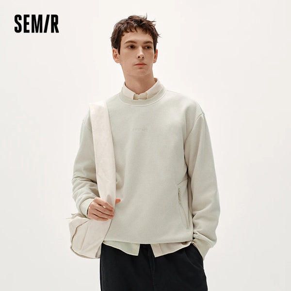 អាវយឺតបុរស Semir ក្តៅសម្រាប់ពាក់រដូវរងាឆ្នាំ ២០២៦ ពាក់ជារៀងរាល់ថ្ងៃ ទន់ស្រួល ស្រួលខ្លួន ស្ទីលធម្មតា ស្អាត ស្រមោល ទូខោអាវប្រចាំថ្ងៃ