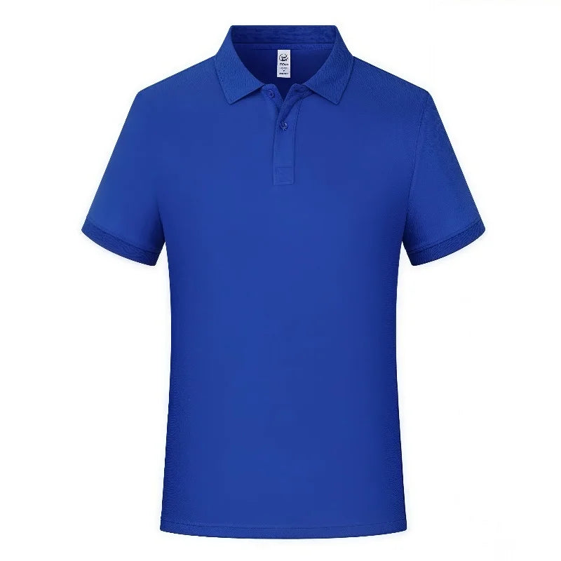 2026 Refreshing and breathable solid-color polo men's T-shirt is casual and loose suitable for men with simple lapel collars
