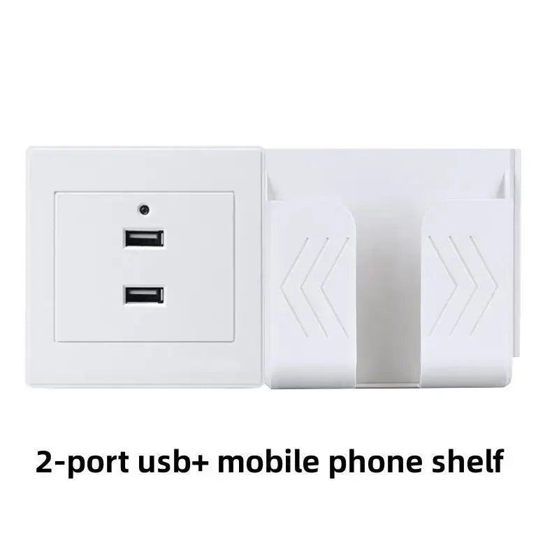 DepoGuye Universal usb Wall Outlet, bedroom embedded 4 port USB socket wall, with LED light,,2.1A mobile phone charging socket
