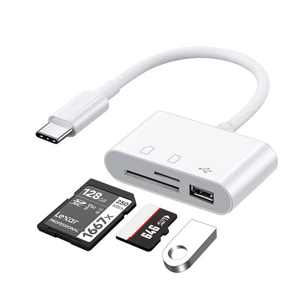 3-in-1 Card Reader Adapter Type C To SD TF Memory Card Reader USB Type C OTG Converter For Huawei Samsung Xiomi Phone Tablet