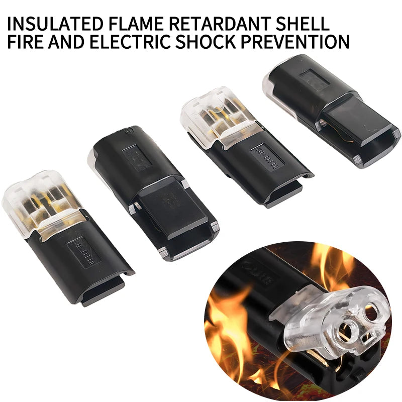 50 Pair Connector 2P Solder-Free Strip-Free Insulation Piercing Terminal Block, Quick Disconnect Plug for LED Cable
