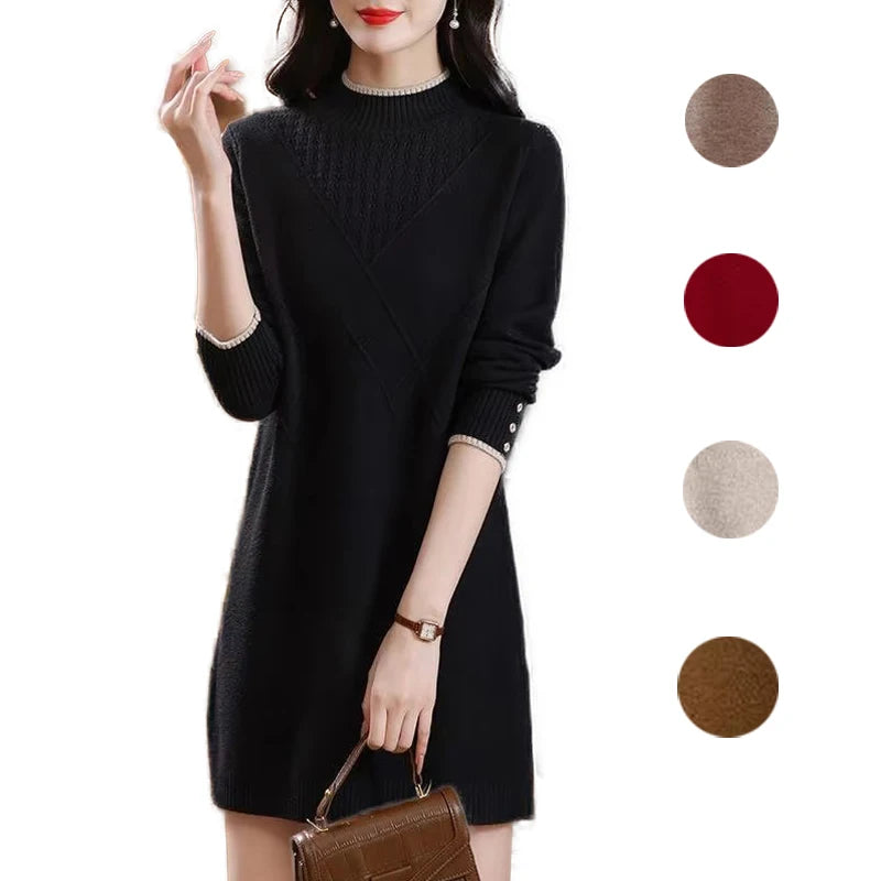 អាវប៉ាក់កអាវ Turtleneck ដៃវែងសម្រាប់ស្ត្រី សម្លៀកបំពាក់ស្ត្រី រដូវស្លឹកឈើជ្រុះ រដូវរងា អាវប៉ាក់មូលដ្ឋាន រោមចៀម អាវយឺតសម្រាប់ស្ត្រី