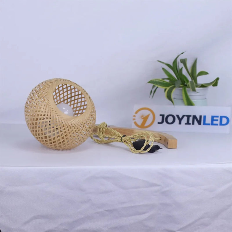 JOYINLED Bamboo Lantern Wall Lamp Natural Rattan E27 Chandeliers Room Decor Lampshades Wall Light Fixtures Home Decoration