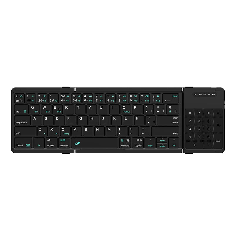 NILLKIN Mini Folding Wireless Bluetooth Keyboard Spanish Arabic German with Touchpad for PC Mac Smartphone Windows Android IOS