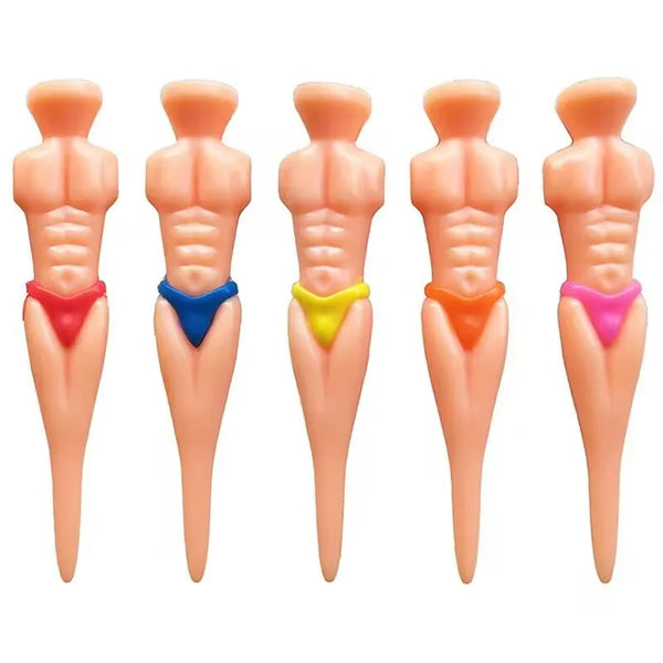 Golf Tees 10pcs Random Color Muscle Male Bikini Model Fitness Creative Tee GKS002