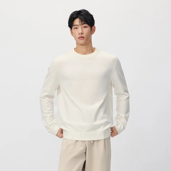 អាវយឺតប៉ាក់ Semir សម្រាប់បុរស ពណ៌រឹង លាយរោមចៀម កម្ដៅ ប្រឆាំងឋិតិវន្ត ប្រឆាំងបាក់តេរី សម្លៀកបំពាក់ប្រចាំថ្ងៃរដូវរងាថ្មី ឆ្នាំ២០២៦
