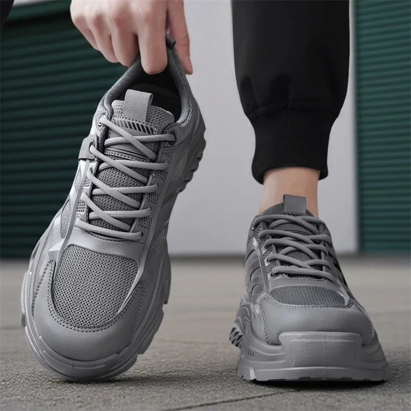 Men's thick-sole sports casual shoes spring summer soft-sole anti-slip breathable outdoor running shoes students tide sneakers