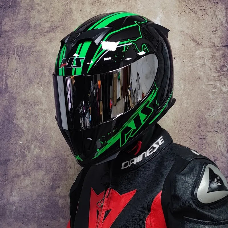 AIS Motorcycle Helmet cool Modular Moto Helmet With Inner Sun Visor Safety Double Lens Racing Full Face the Helmet Moto Helmet