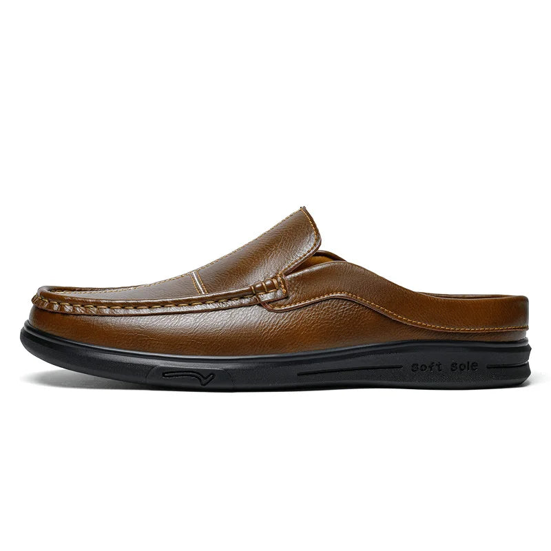 Italian Designer Half Shoes for Men Mules Loafers Mens Slip-ons Backless Flats Indoor Outdoor Comfortable Big SIze 49 50 51